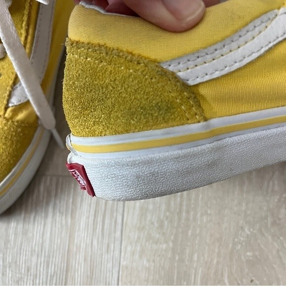 Kids Mustard Yellow White Vans size 2 - Picture 4 of 9